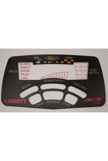 Front panel label for Garrett Ace250