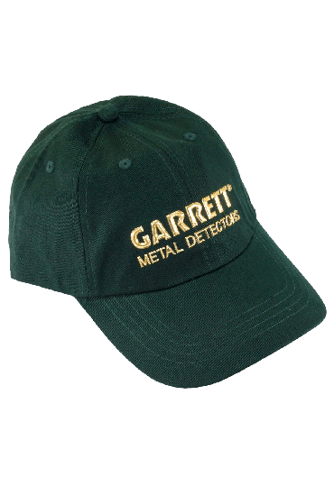 Green baseball cap with gold Garrett logo