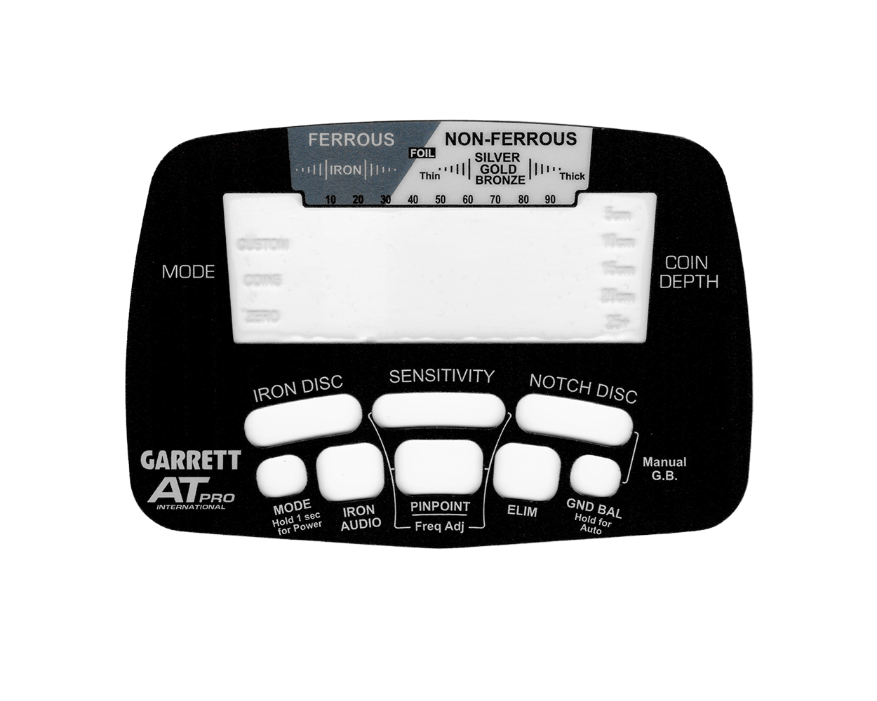 Front panel decal/sticker for Garrett AT Pro Front panel decal/sticker for Garrett AT Pro