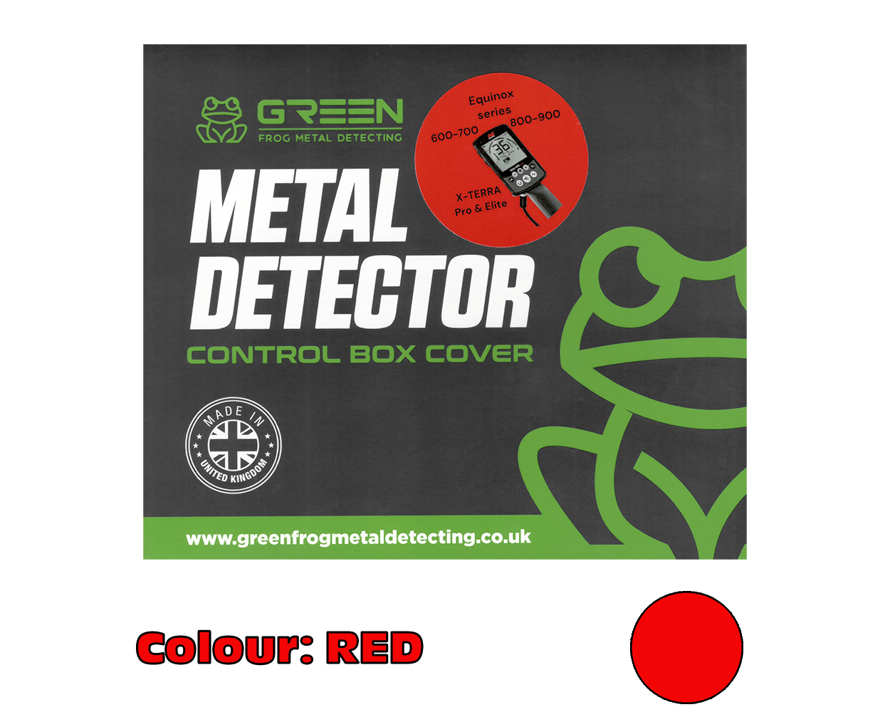 Green Frog Control Box Cover for Equinox & X-Terra - RED | Protective Cover for Metal Detector Control Box