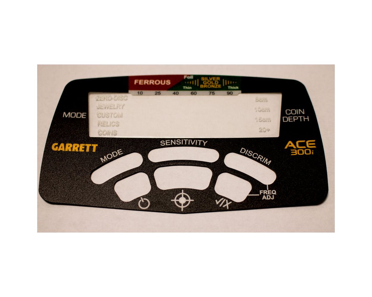 Front panel label for Garrett Ace300i Front panel label for Garrett Ace300i