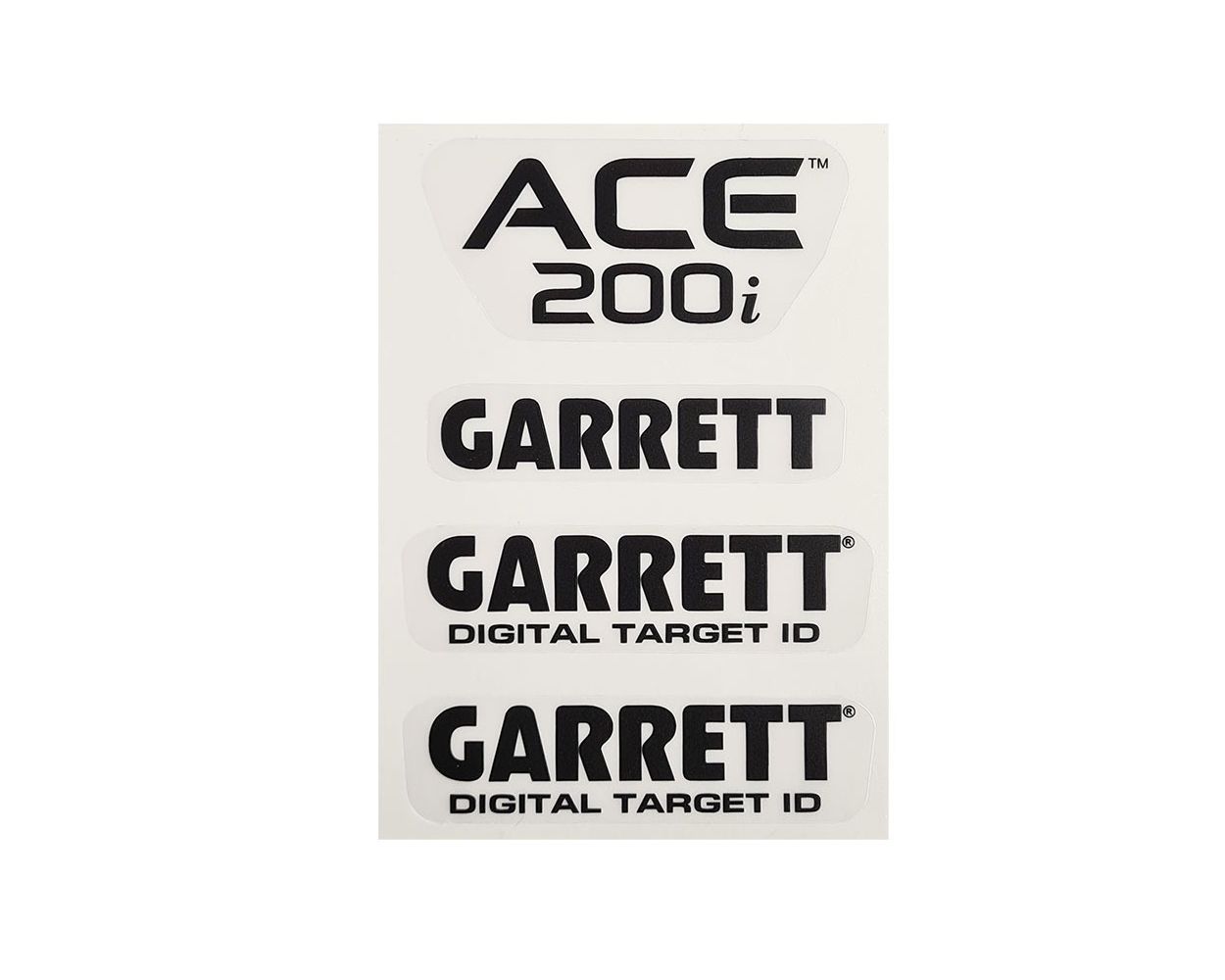 Label / sticker set for Garrett Ace 200i Label / sticker set for Garrett Ace 200i